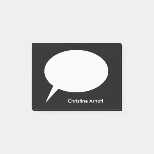 Toespraakballon met aangepaste naamtekst post-it® notes (Voorkant)