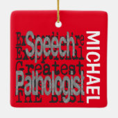 Toespraakpatholoog Extraordinaire CUSTOM Keramisch Ornament (Achterkant)