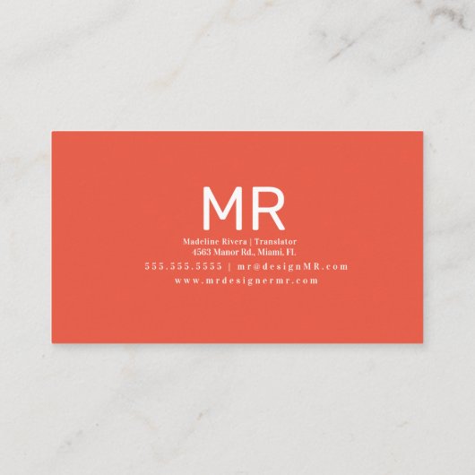 Toespraakvertaler Bilingual Language Teacher Visitekaartje (Achterkant)