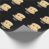Toest Grappige Toast Met Tenen Pun Donker BG Cadeaupapier (Hoek)