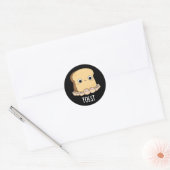Toest Grappige Toast Met Tenen Pun Donker BG Ronde Sticker (Envelop)