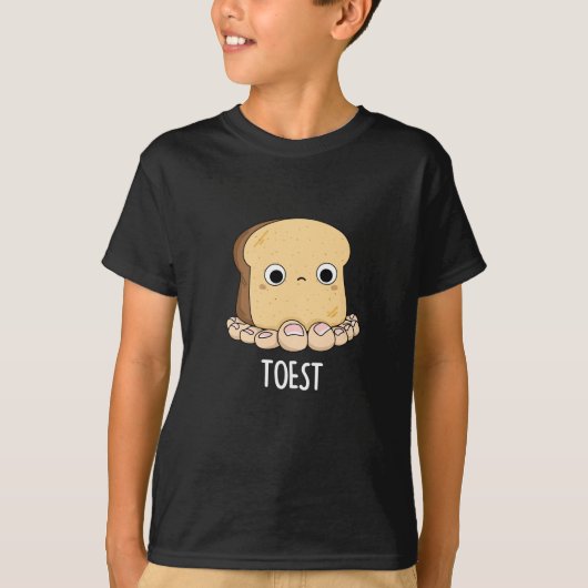 Toest Grappige Toast Met Tenen Pun Donker BG T-shirt (Voorkant)