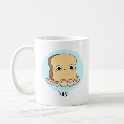 Toest Grappige Toast Met Tenen Pun Koffiemok (Links)