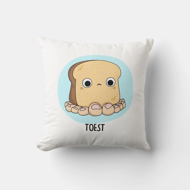 Toest Grappige Toast Met Tenen Pun Kussen (Voorkant)