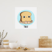 Toest Grappige Toast Met Tenen Pun Poster (Keuken)
