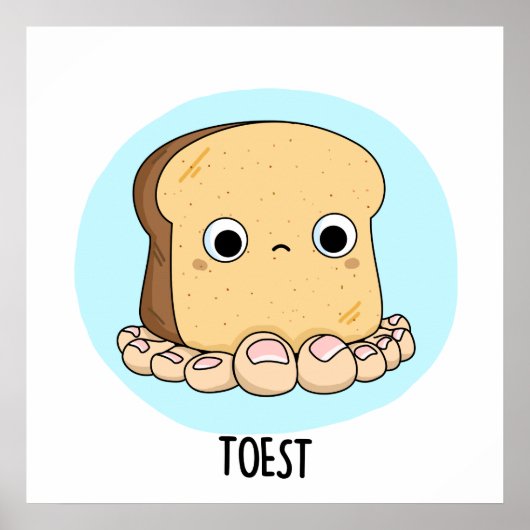 Toest Grappige Toast Met Tenen Pun Poster (Voorkant)