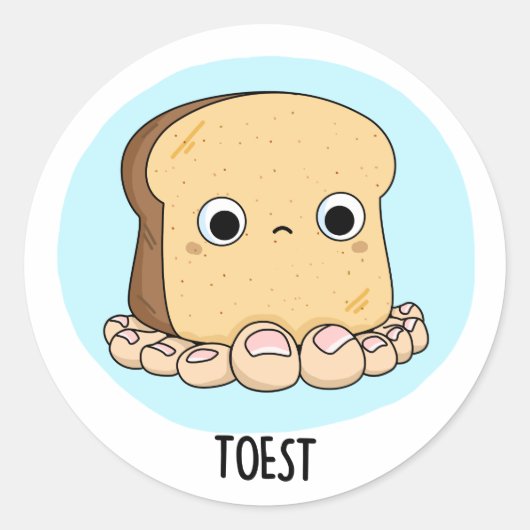 Toest Grappige Toast Met Tenen Pun Ronde Sticker (Voorkant)