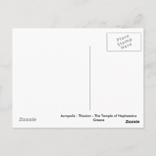 Toestand - De tempel van Hephaestus Briefkaart (Achterkant)