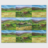 TOESTAND LANDSCAPE, GROENE HILLEN GEEL VELDEN VAN  CADEAUPAPIER (Vlak)