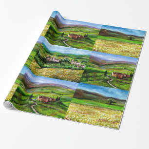 TOESTAND LANDSCAPE, GROENE HILLEN GEEL VELDEN VAN  CADEAUPAPIER