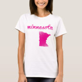 Toestand Minnesota in roze T-shirt (Voorkant)