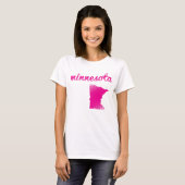 Toestand Minnesota in roze T-shirt (Voorkant volledig)