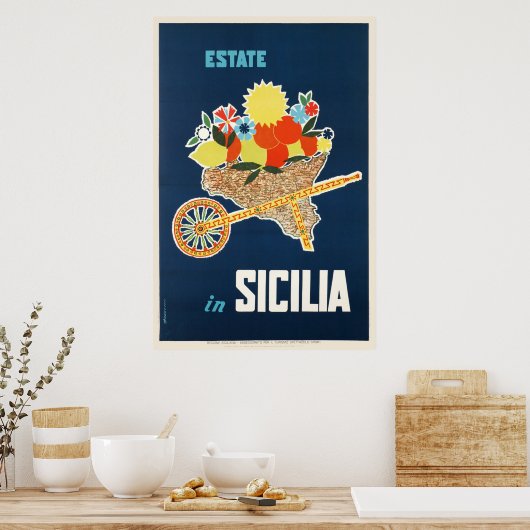 Toestand op Sicilië, reisaffiche Poster (Keuken)