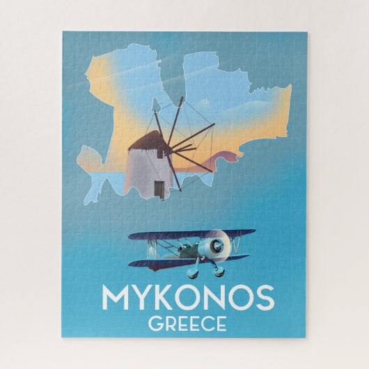 Toestand van de reiskaart van Mykonos Griekenland Legpuzzel (Verticaal)