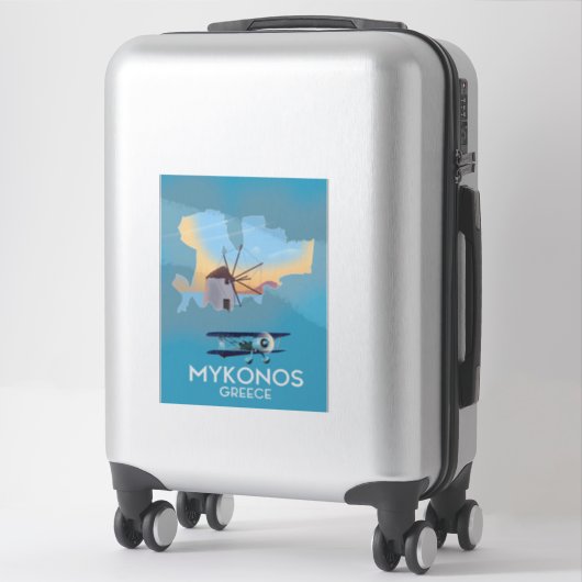 Toestand van de reiskaart van Mykonos Griekenland Sticker (Koffer)