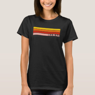 Toestand van Hawaii kleurrijke 70s Style Retro Str T-shirt