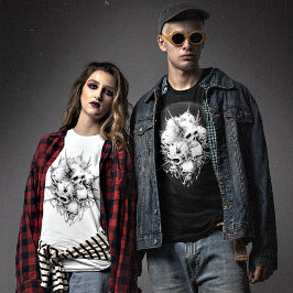 Toestel van de 'Death Fused Demon Skulls Dark Halo T-shirt