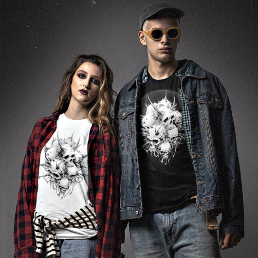 Toestel van de 'Death Fused Demon Skulls Dark Halo T-shirt