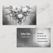 Toestel van de dood: Gothische schedel Visitekaartje (Voorkant / Achterkant)