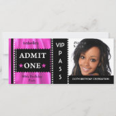 Toestel van geboorte Partij Foto roze zwart Kaart (Voorkant)