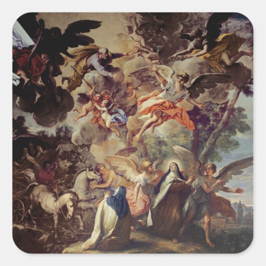 Toestel van Sint-Jozef tot St. Theresa Vierkante Sticker (Voorkant)