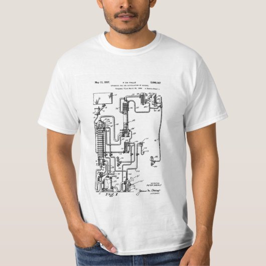 Toestel voor de distillatie van een alcoholpatent t-shirt (Voorkant)