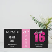 Toestel voor toelating 16e verjaardag Pink & Black Kaart (Staand voorkant)