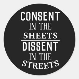 Toestemming in de fiches ronde sticker