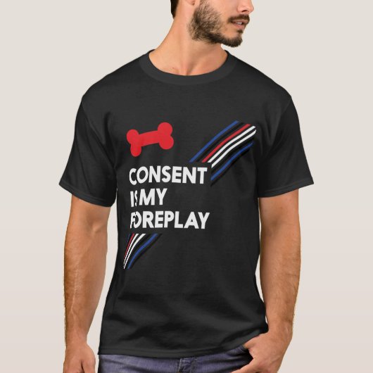 Toestemming: mijn voorspel donkere pop t-shirt (Voorkant)