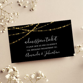 Toestemming Ticket Wedding Gold Licht Black White