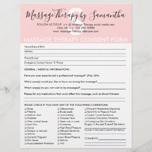 Toestemmingsbegrotingsformulier voor massage thera flyer
