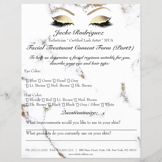 Toestemmingsformulier Gezichtsbehandeling Marmer D Flyer (Voorkant)