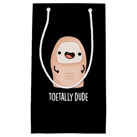Toetally Guy Funny Big Toe Pun Dark BG Klein Cadeauzakje (Voorkant)