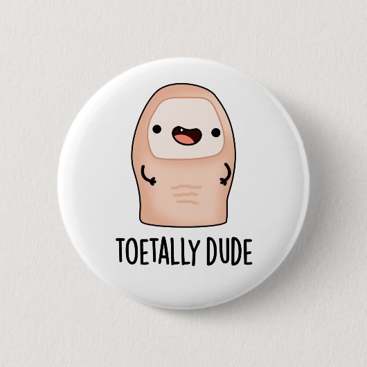 Toetally Guy Funny Big Toe Pun Ronde Button 5,7 Cm (Voorkant)