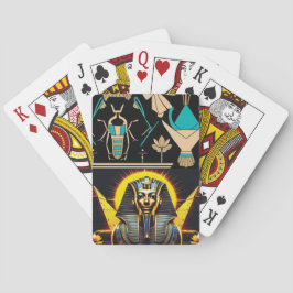 Toetanchamon en piramides | Oude Egyptische kunst Pokerkaarten