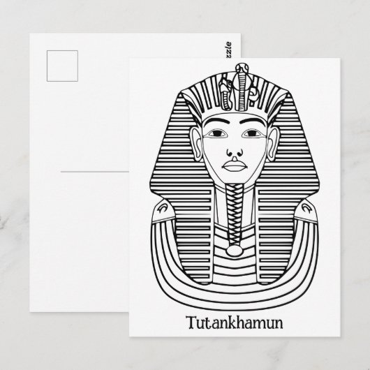 Toetanchamon illustratie briefkaart (Voorkant / Achterkant)