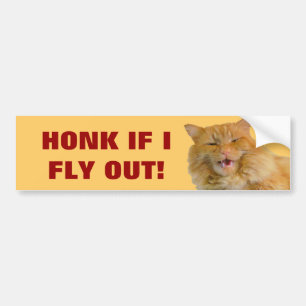 Toeter als er een kat uitvliegt bumpersticker