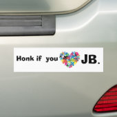 Toeter als je <3 jb bumpersticker (Op auto)