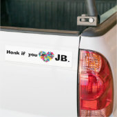Toeter als je <3 jb bumpersticker (Op Truck)
