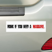 Toeter Als Je Een Massage Nodig Hebt. Bumpersticker (Op auto)