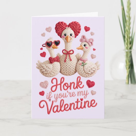 Toeter Als Je Mijn Valentijn Bent Grappige Gans Kaart (Voorkant)