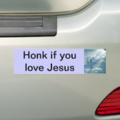 Toeter als je van Jezus houdt 2 Bumpersticker (Op auto)