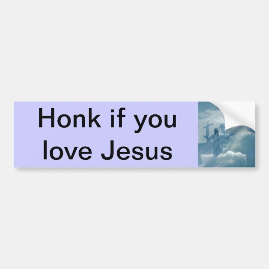 Toeter als je van Jezus houdt 2 Bumpersticker (Voorkant)