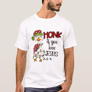 Toeter als je van Jezus houdt Grappige Kerst T-shi T-shirt