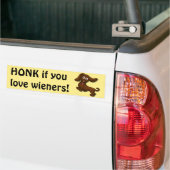 TOETER als je van worstjes houdt, grappige dachshu Bumpersticker (Op Truck)