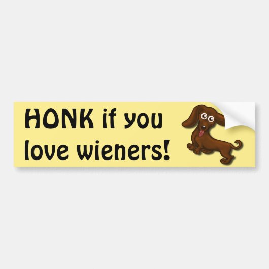TOETER als je van worstjes houdt, grappige dachshu Bumpersticker (Voorkant)