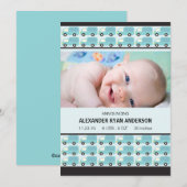 Toeter! Blauwe vrachtwagens baby jongen geboorteaa Aankondiging (Voorkant / Achterkant)