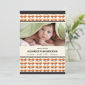 Toeter! Oranje Auto's Baby Jongen Geboorteaankondi Aankondiging (Staand voorkant)