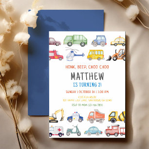 Toeter Toeter Choo Choo Trein Vrachtwagens Auto's Kaart