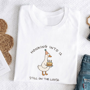 Toeterend de Verjaardagsgans In Grappig Aangepaste T-shirt